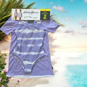 🆕Eddie Bauer Girls 2-Piece Swim Set w/Cover-up Size 5